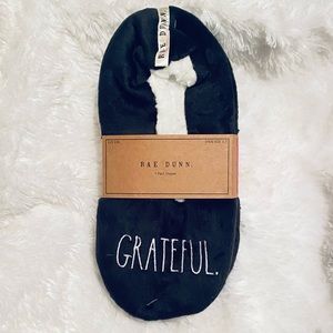 Rae Dunn "GRATEFUL" Slippers NWT